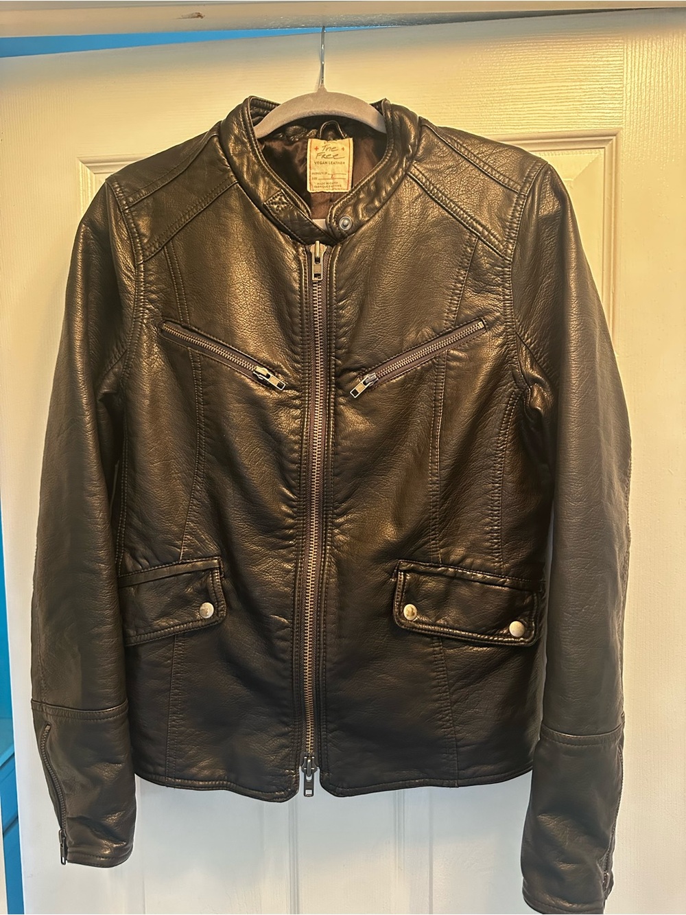 Free People Vegan Leather Moto Jacket